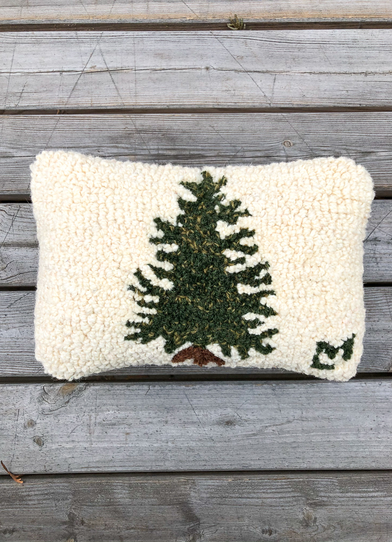 The Birch Store Little Tree Hooked Pillow