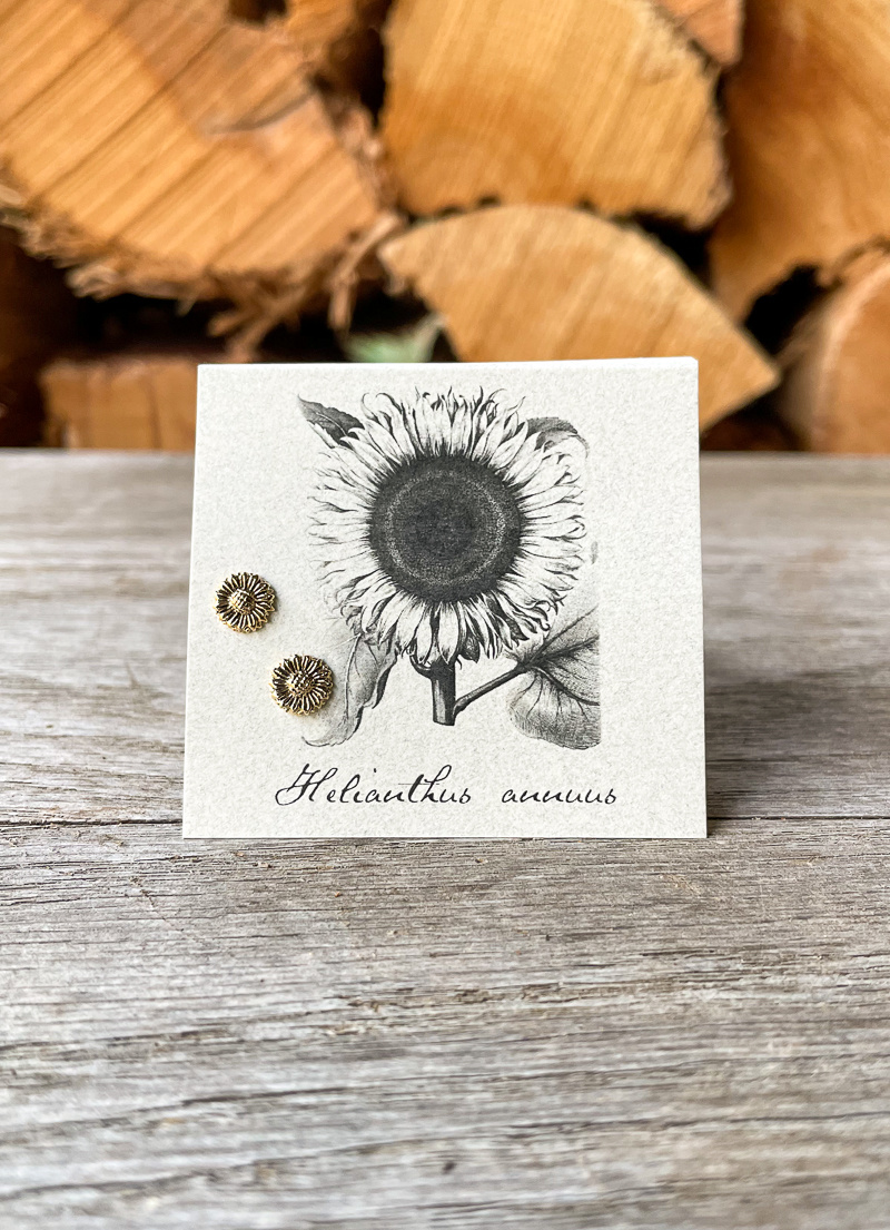 The Birch Store Gold Sunflower Post Earring