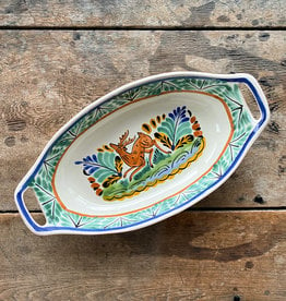 The Birch Store Painted Deer Oval Dish with Handles