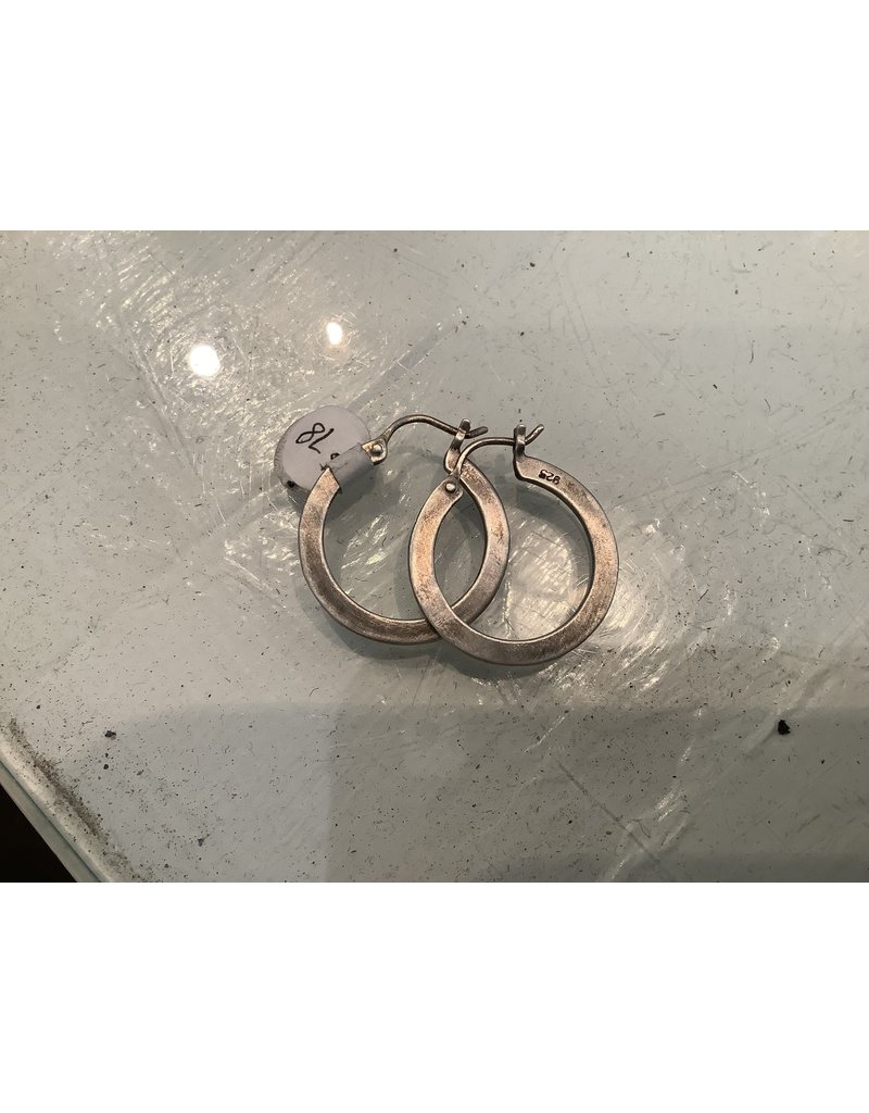 The Birch Store Small Sterling Flat Hoop Earrings