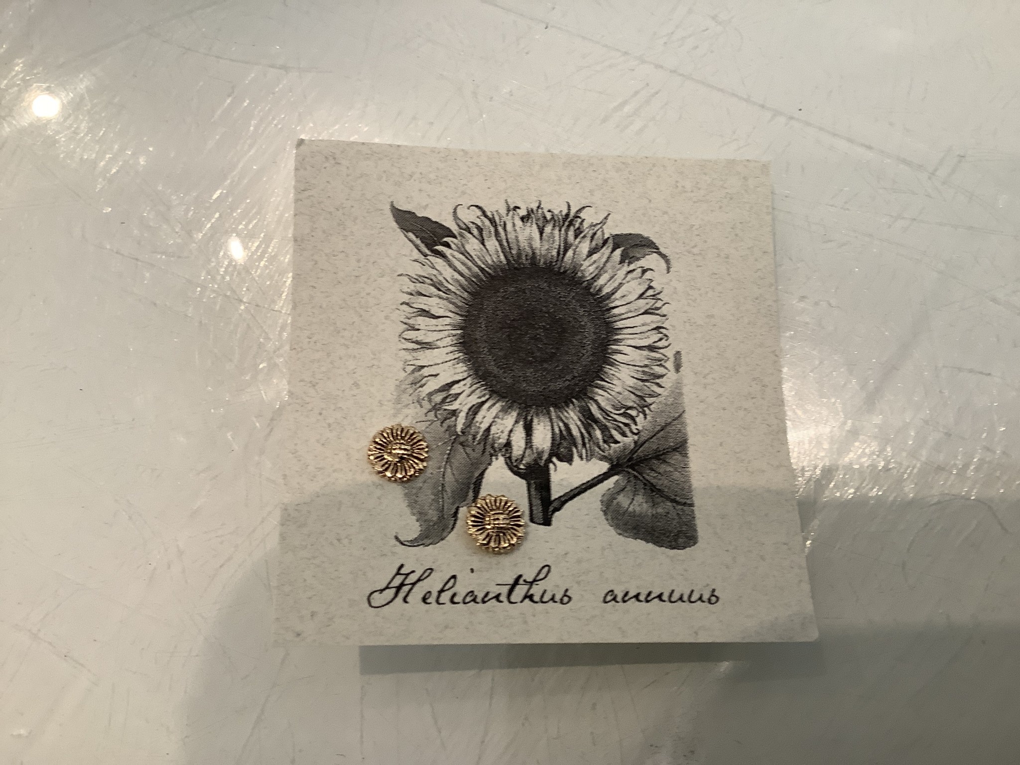 The Birch Store Gold Sunflower Post Earring