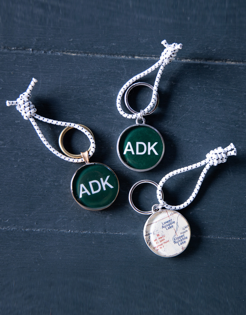 The Birch Store Pewter or Bronze ADK and Ausable Lakes Key Ring