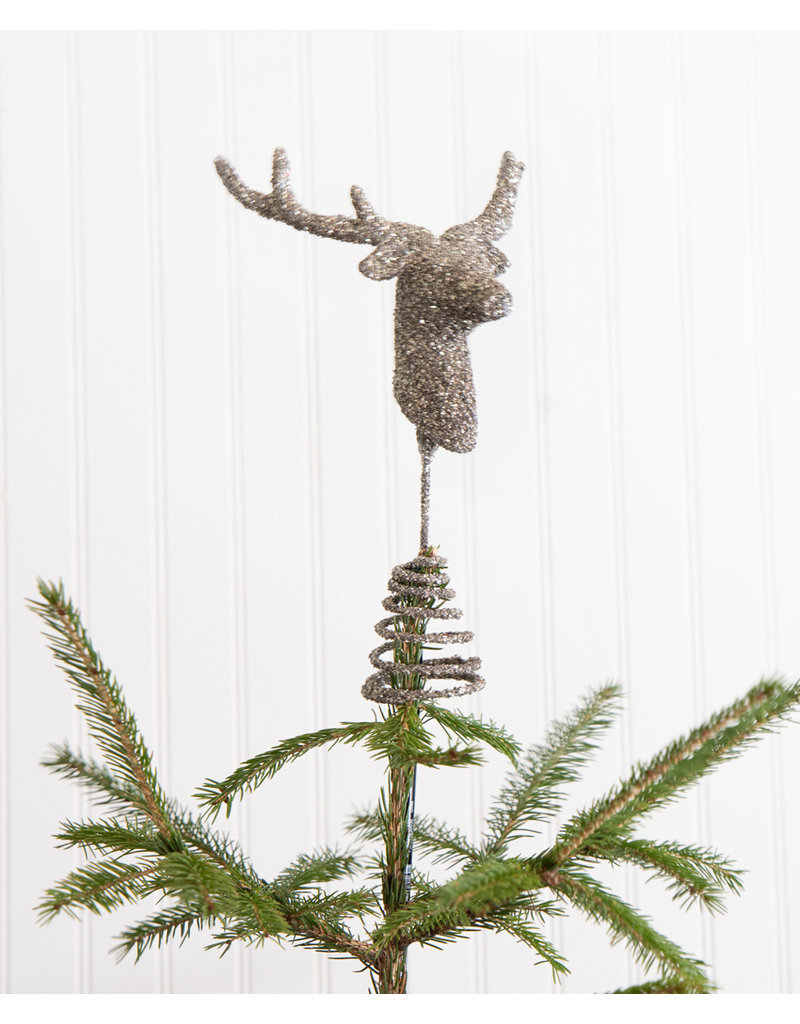 The Birch Store Glittered Deer Tree Topper