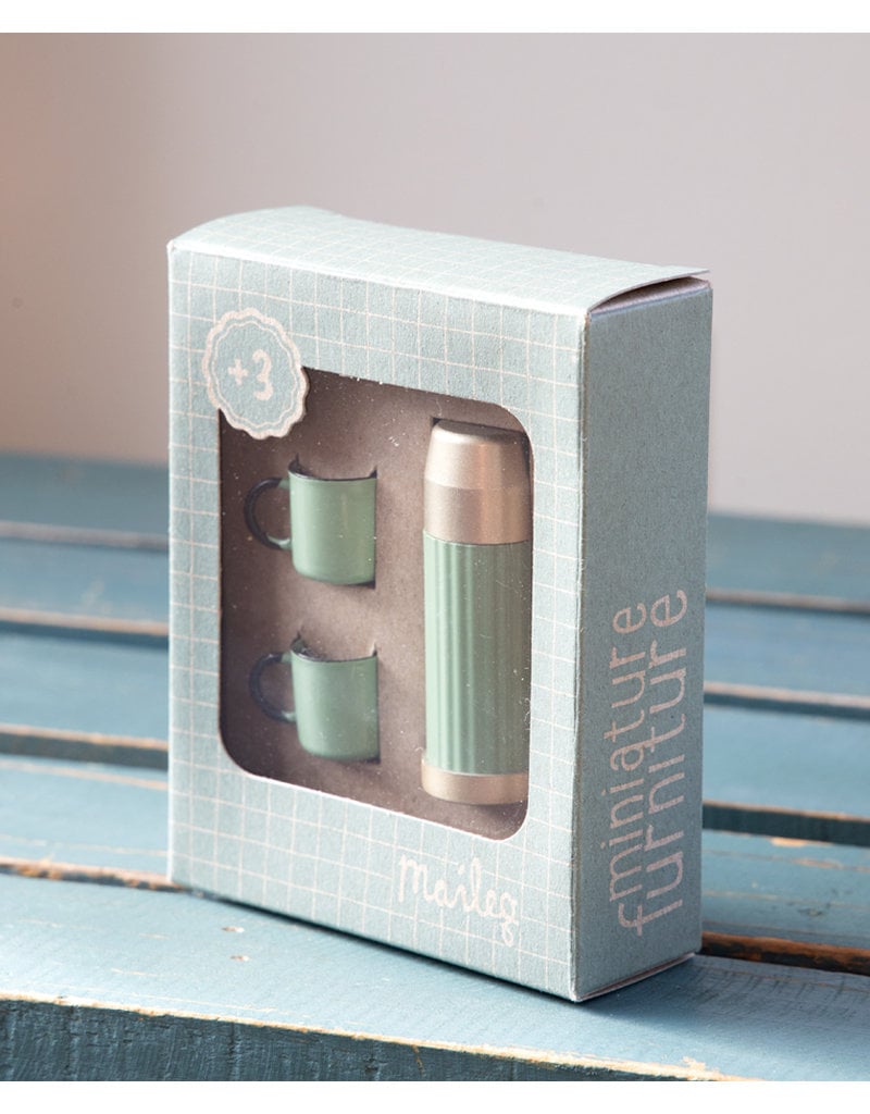 Maileg  Mini Thermos e tazze menta, Thermos and cups Mint – PIPI