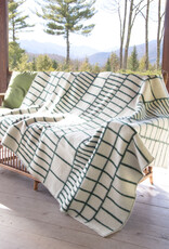 The Birch Store Wool Blanket Green and White