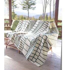 The Birch Store Wool Blanket Green and White