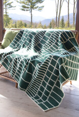 The Birch Store Wool Blanket Green and White