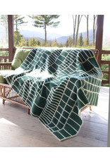 The Birch Store Wool Blanket Green and White