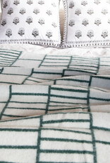 The Birch Store Wool Blanket Green and White
