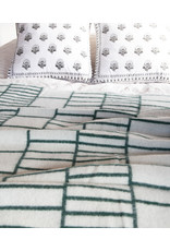 The Birch Store Wool Blanket Green and White