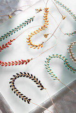 The Birch Store Enameled Brass Laurel Leaf Bracelet