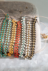 The Birch Store Enameled Brass Laurel Leaf Bracelet