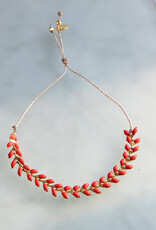 The Birch Store Enameled Brass Laurel Leaf Bracelet