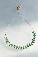 The Birch Store Enameled Brass Laurel Leaf Bracelet