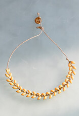 The Birch Store Enameled Brass Laurel Leaf Bracelet