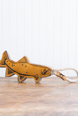 The Birch Store Natural Leather & Wool Trout Tug Toy
