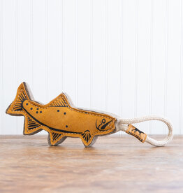 The Birch Store Natural Leather & Wool Trout Tug Toy