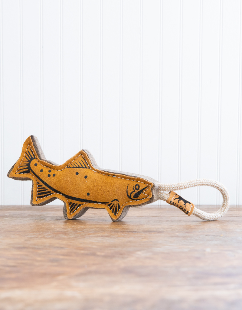 The Birch Store Natural Leather & Wool Trout Tug Toy