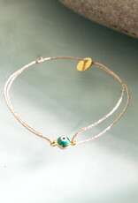 Sophie Deschamps Brass Eye Bracelet on Gold Cord