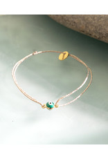 Sophie Deschamps Brass Eye Bracelet on Gold Cord