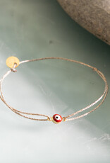 Sophie Deschamps Brass Eye Bracelet on Gold Cord