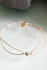 Sophie Deschamps Brass Eye Bracelet on Gold Cord