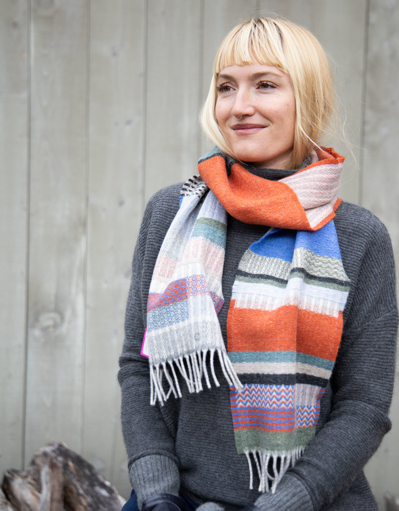 WALLACE+SEWELL - SILK+LAMBSWOOL SCARF - MARCELINE - GREY