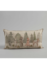 The Birch Store Embroidered Pillow: Hikers 14 x 26