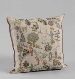 Coral & Tusk Embroidered Pillow 20x20 Forest Fun