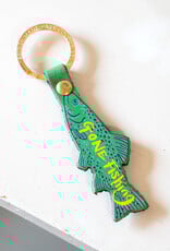 The Birch Store Gone Fishing Leather Key Fob