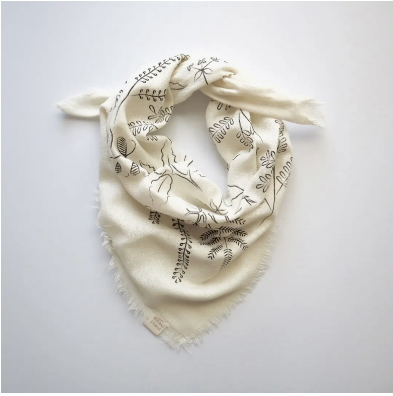 The Birch Store Raw Silk Bandana with Cuff