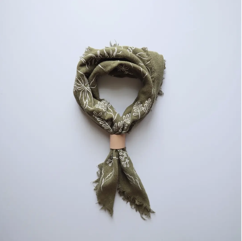 The Birch Store Raw Silk Bandana with Cuff