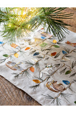 Coral & Tusk Embroidered Linen Table Runner -  Christmas Tree Trimmers