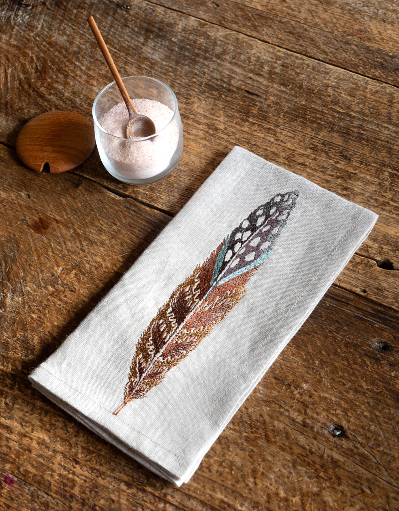 Coral & Tusk Fowl Feather Dinner Napkin