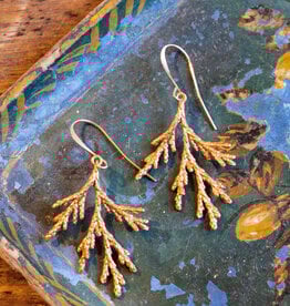 The Birch Store Copper tone Cedar Branch Earrings