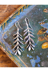 The Birch Store Matte Silver Leafy Branch Earrings Matte Silver