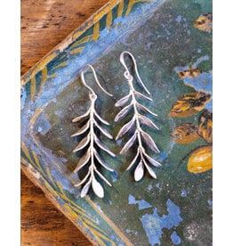 The Birch Store Matte Silver Leafy Branch Earrings Matte Silver