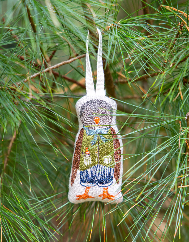 Coral & Tusk Rocking Owl Ornament