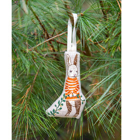 Coral & Tusk Bunny with Holly Ornament