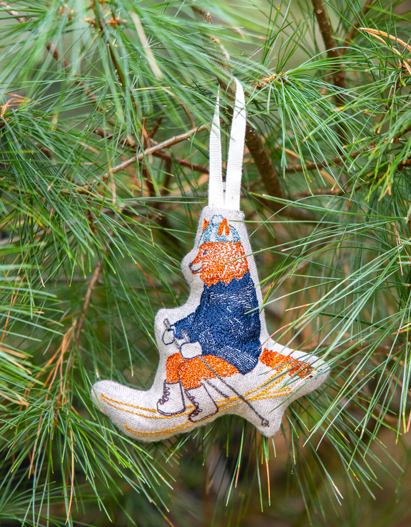 Coral & Tusk Downhill Fox Ornament