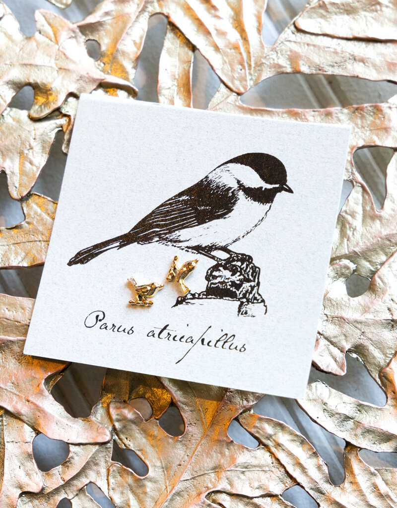 The Birch Store Gold Chickadee Post Earrings