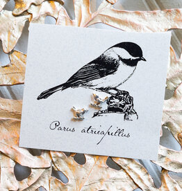 The Birch Store Silver Chickadee Post Earrings