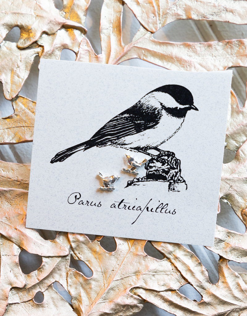 The Birch Store Silver Chickadee Post Earrings