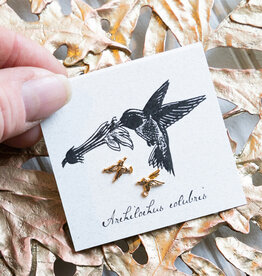 The Birch Store Gold Hummingbird Post Earrings