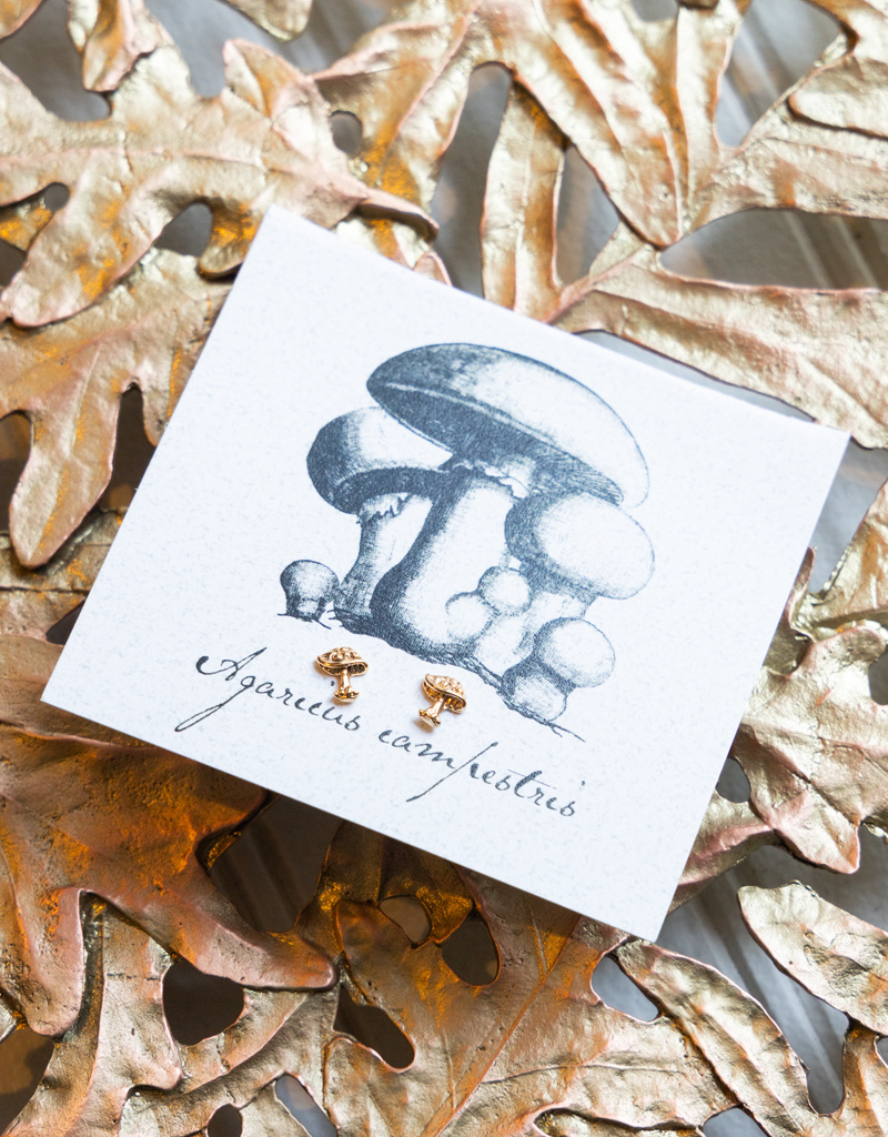 The Birch Store Gold Mushroom  Post Earrings