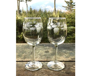 Etched Large Wine Glasses