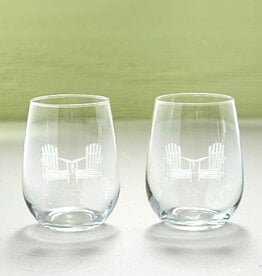 The Birch Store Adirondack Chairs Wine Tumbler, Set of 2
