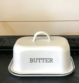 The Birch Store White Enamel Butter Dish