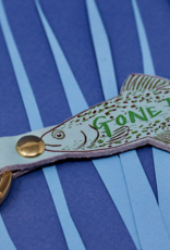 The Birch Store Gone Fishing Leather Key Fob