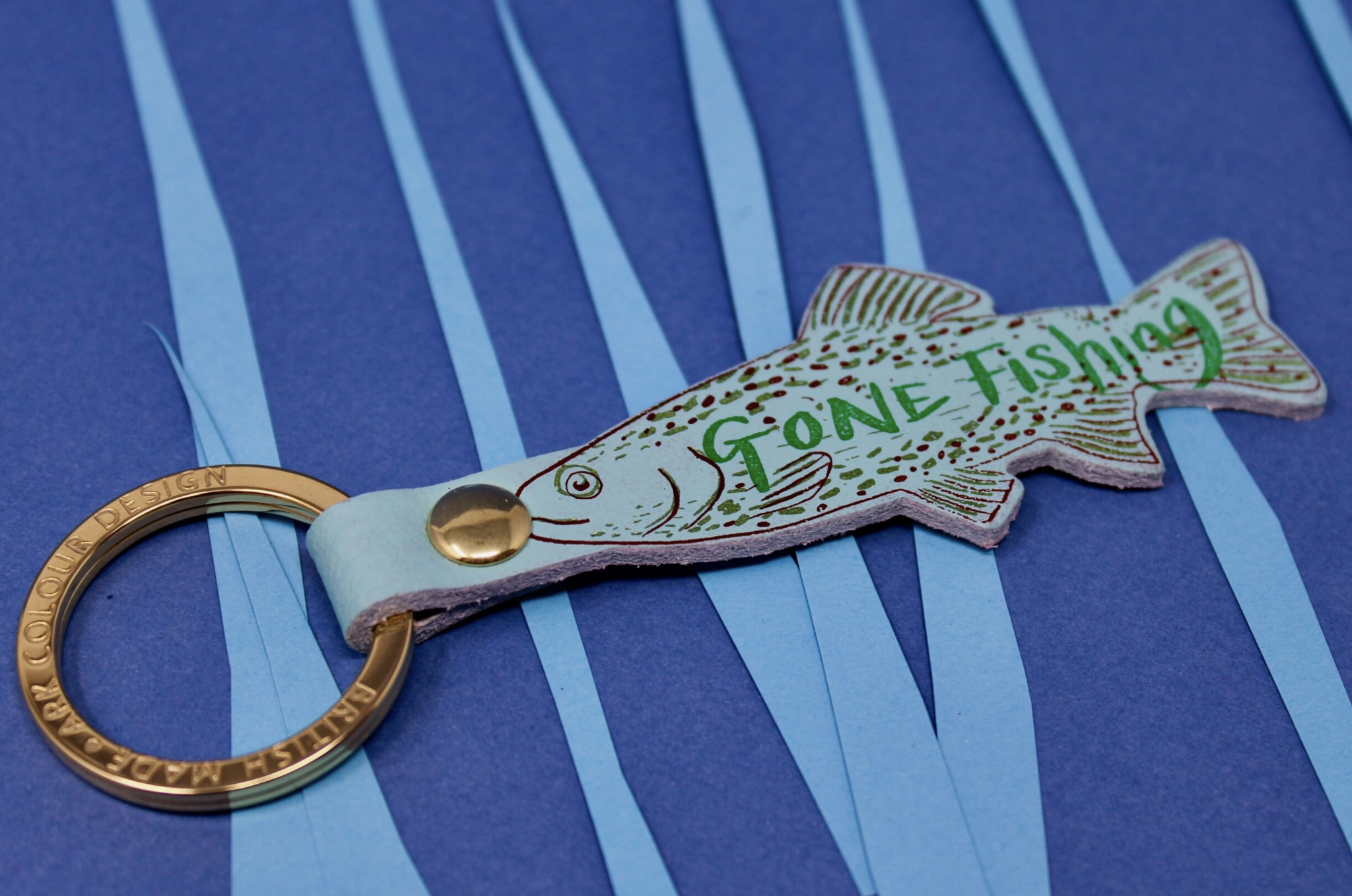 The Birch Store Gone Fishing Leather Key Fob
